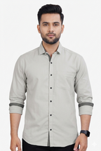 LAFR LIGHT GRAY | SLIM FIT PREMIUM POLO NECK CASUAL SHIRT | THRENDS