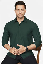 LAFR DARK GREEN | SLIM FIT PREMIUM POLO NECK CASUAL SHIRT | THRENDS
