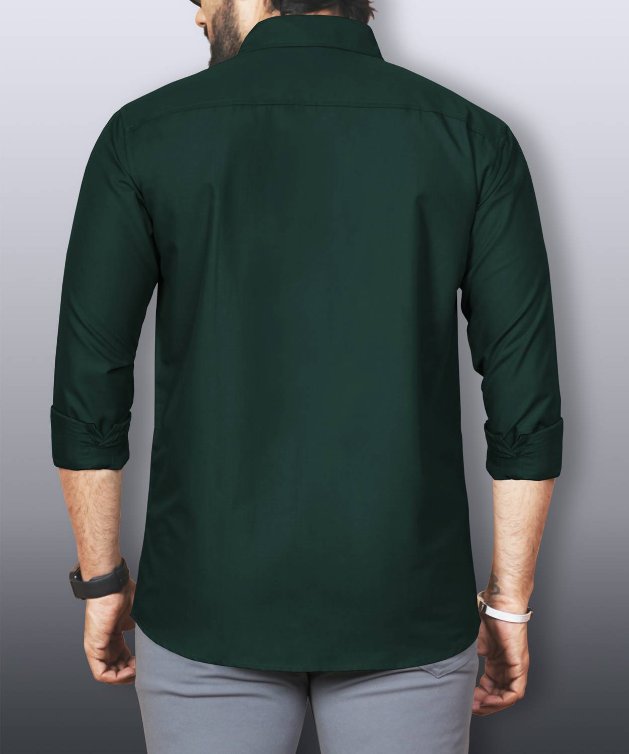 LAFR DARK GREEN | SLIM FIT PREMIUM POLO NECK CASUAL SHIRT | THRENDS