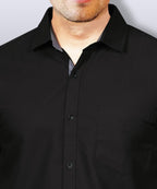 LAFR BLACK | SLIM FIT PREMIUM POLO NECK CASUAL SHIRT | THRENDS