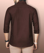 LAFR BROWN | SLIM FIT PREMIUM POLO NECK CASUAL SHIRT | THRENDS