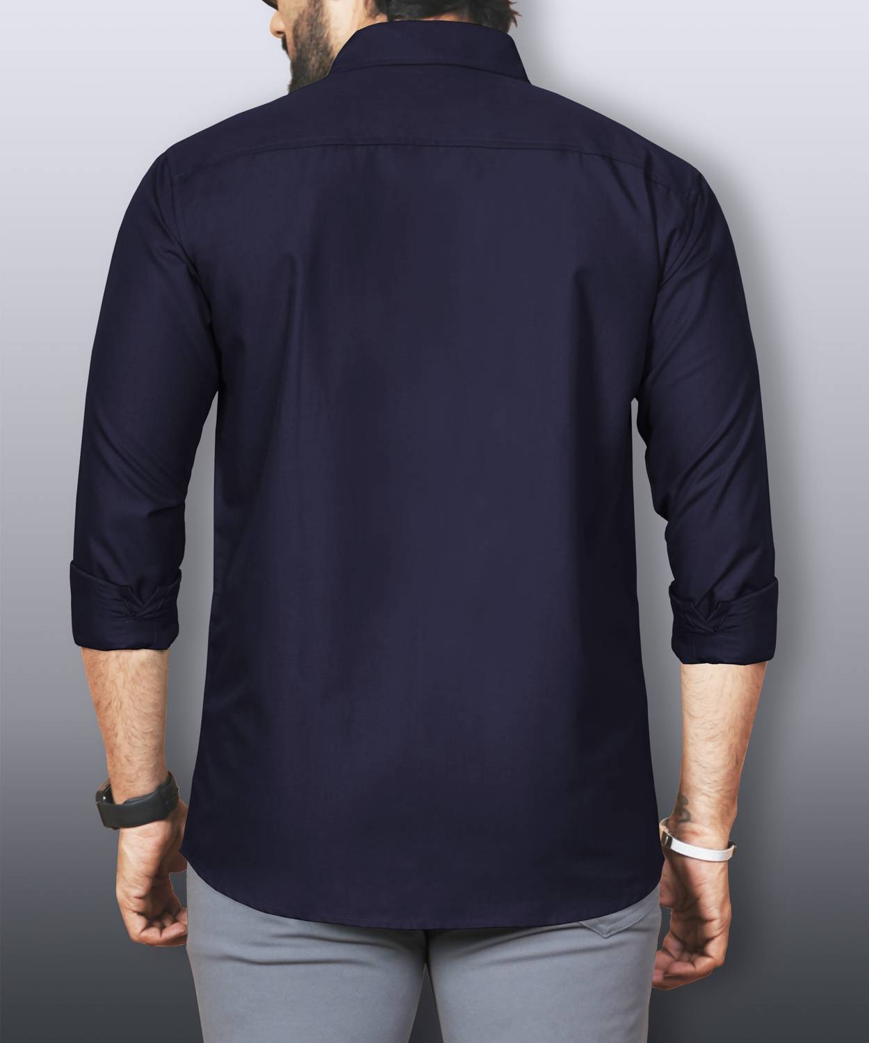 LAFR DARK BLUE | SLIM FIT PREMIUM POLO NECK CASUAL SHIRT | THRENDS