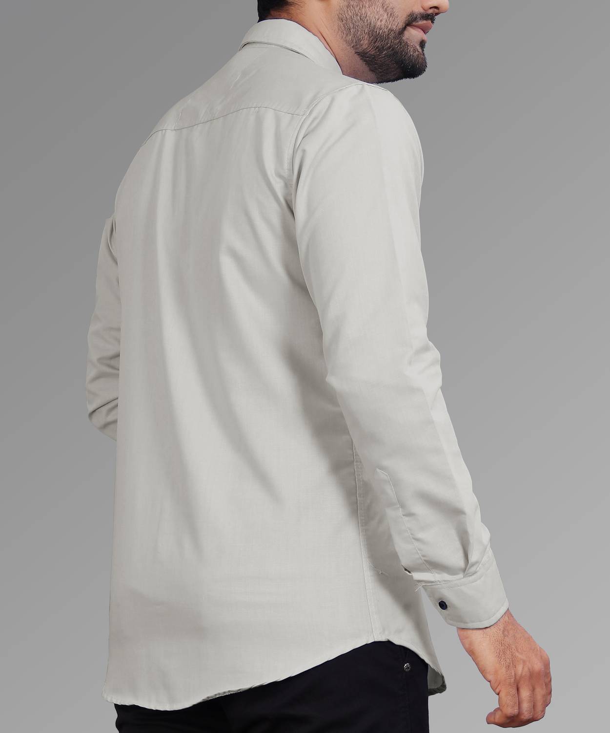 LAFR LIGHT GRAY | SLIM FIT PREMIUM POLO NECK CASUAL SHIRT | THRENDS