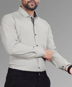 LAFR LIGHT GRAY | SLIM FIT PREMIUM POLO NECK CASUAL SHIRT | THRENDS