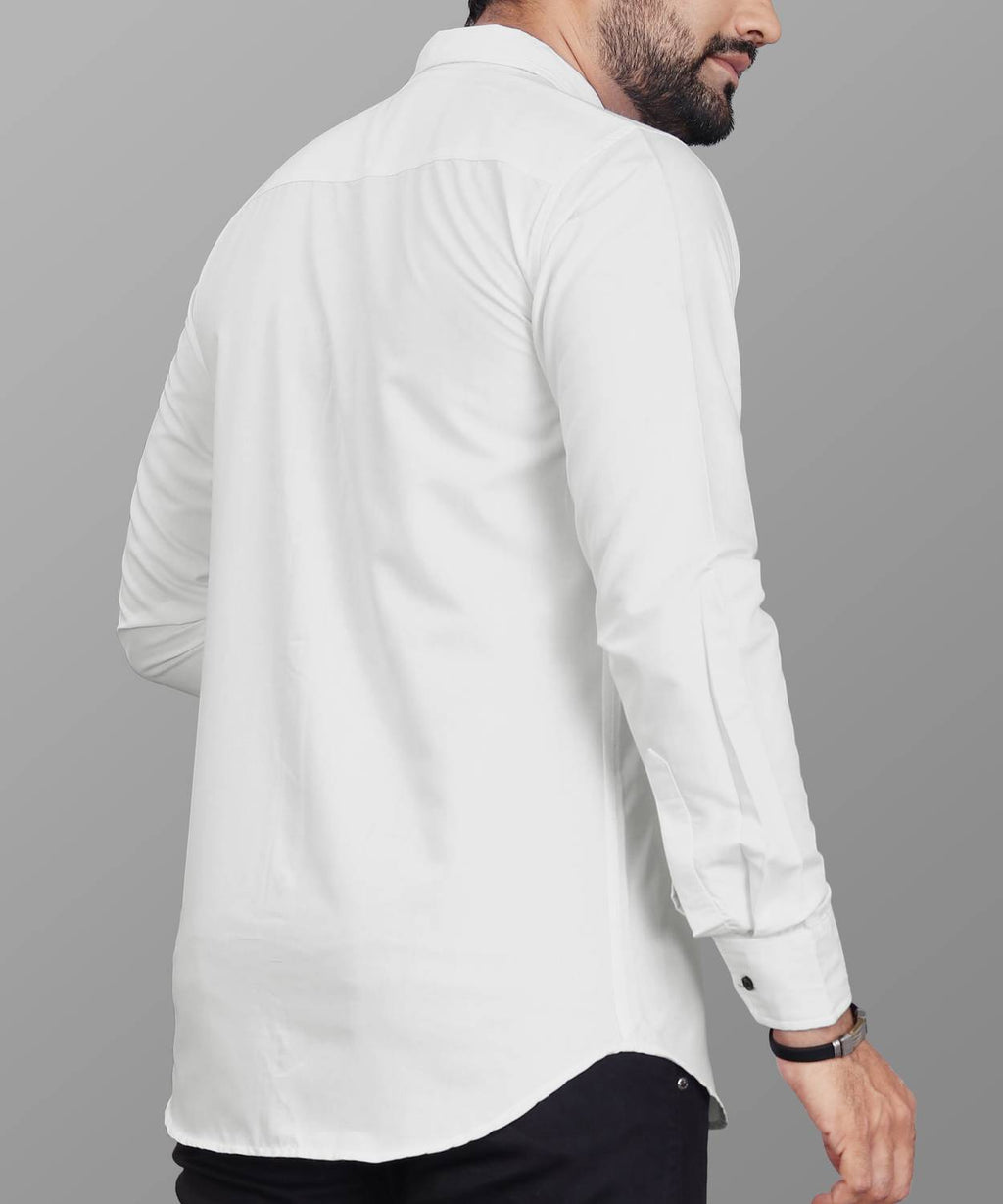 LAFR WHITE | SLIM FIT PREMIUM POLO NECK CASUAL SHIRT | THRENDS