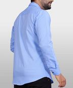 LAFR LIGHT BLUE | SLIM FIT PREMIUM POLO NECK CASUAL SHIRT | THRENDS