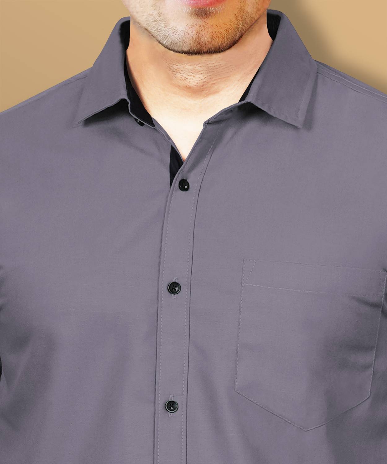 LAFR DARK GRAY | SLIM FIT PREMIUM POLO NECK CASUAL SHIRT | THRENDS