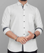 LAFR WHITE | SLIM FIT PREMIUM POLO NECK CASUAL SHIRT | THRENDS