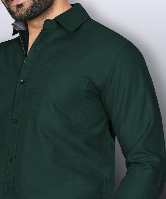LAFR DARK GREEN | SLIM FIT PREMIUM POLO NECK CASUAL SHIRT | THRENDS