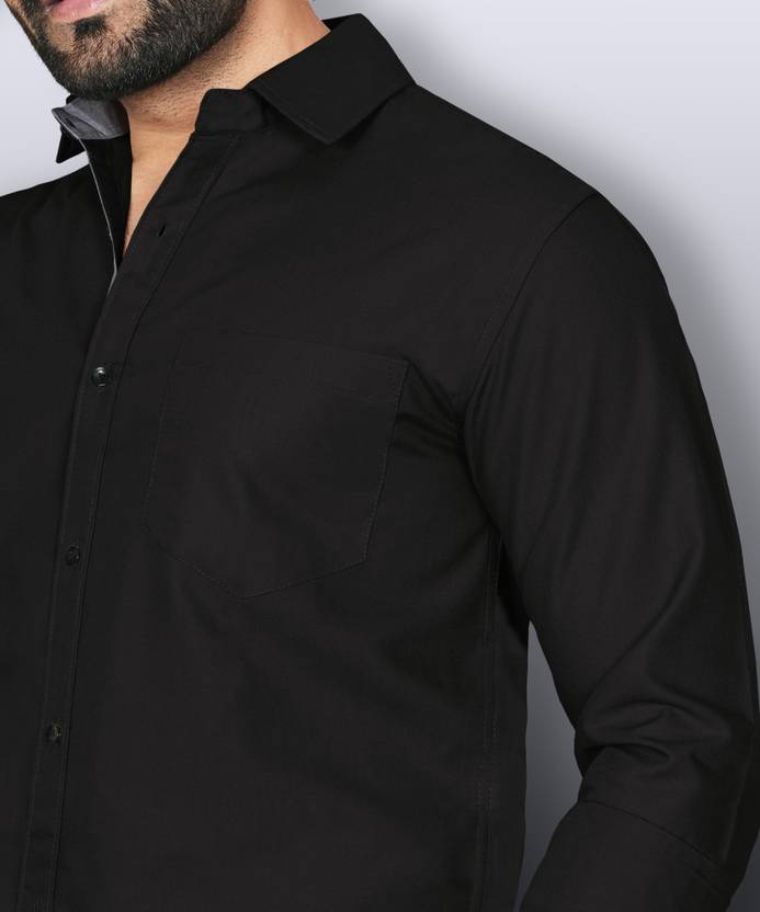 LAFR BLACK | SLIM FIT PREMIUM POLO NECK CASUAL SHIRT | THRENDS